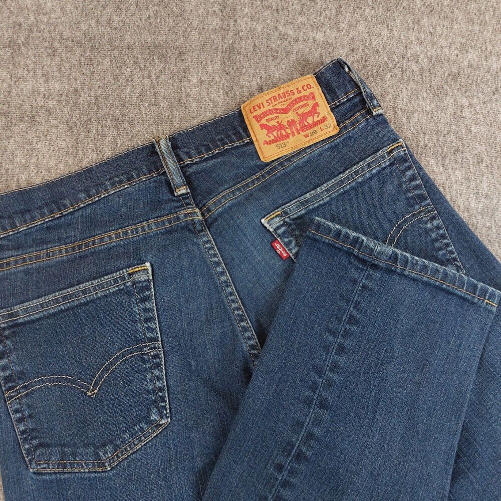 Levis 513 Slim Straight Stretch Jeans Men's 29x32 (Fit 30x31) Blue